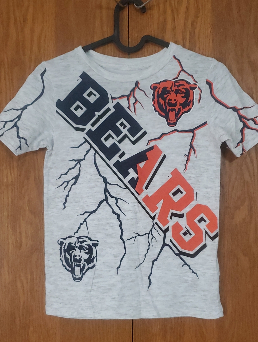 NFL Kids Gray Tee with Navy & Orange Bears Graphic